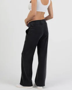 Acid Wash Black Cotton Maternity Pants