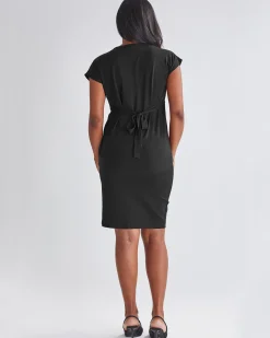 Adeline Maternity Crossover Work Top - Black