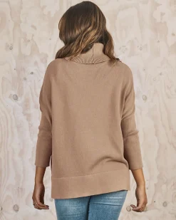 All in One Maternity Reversible Knit Sweater in Champagne