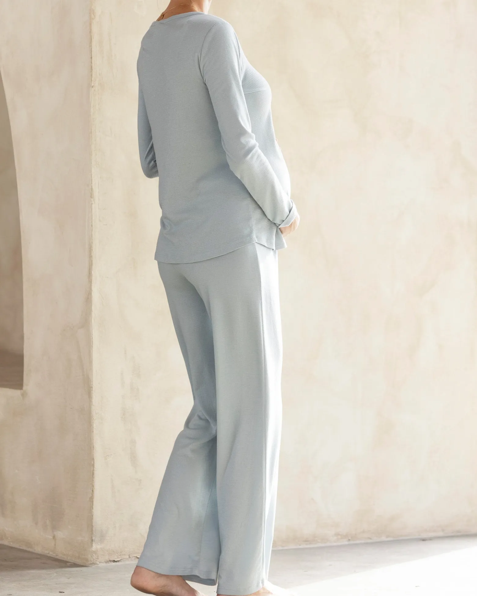 Amira 2-piece Maternity Sleepwear Set in Sea Mist