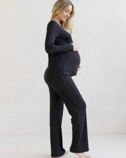 Amira 2-piece Maternity Sleepwear Set in Black