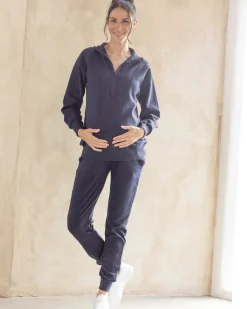 Calla Navy Maternity Tracksuit Set in Navy