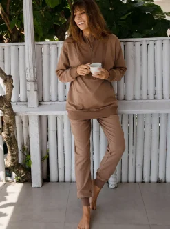 Calla Zip Front Maternity Sweatshirt & Sweatpants Set