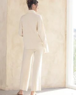 Cecil Maternity Knit Pants in Cream