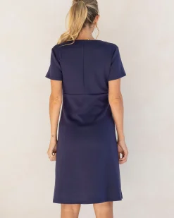 Colette Soft Ponte Work Dress in Navy