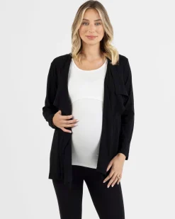 Cynthia Button Design Nursing Cardigan in Black