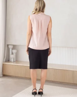 Debbie Maternity Button Shirt in Pink