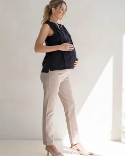 Debbie Maternity Button Shirt in Black