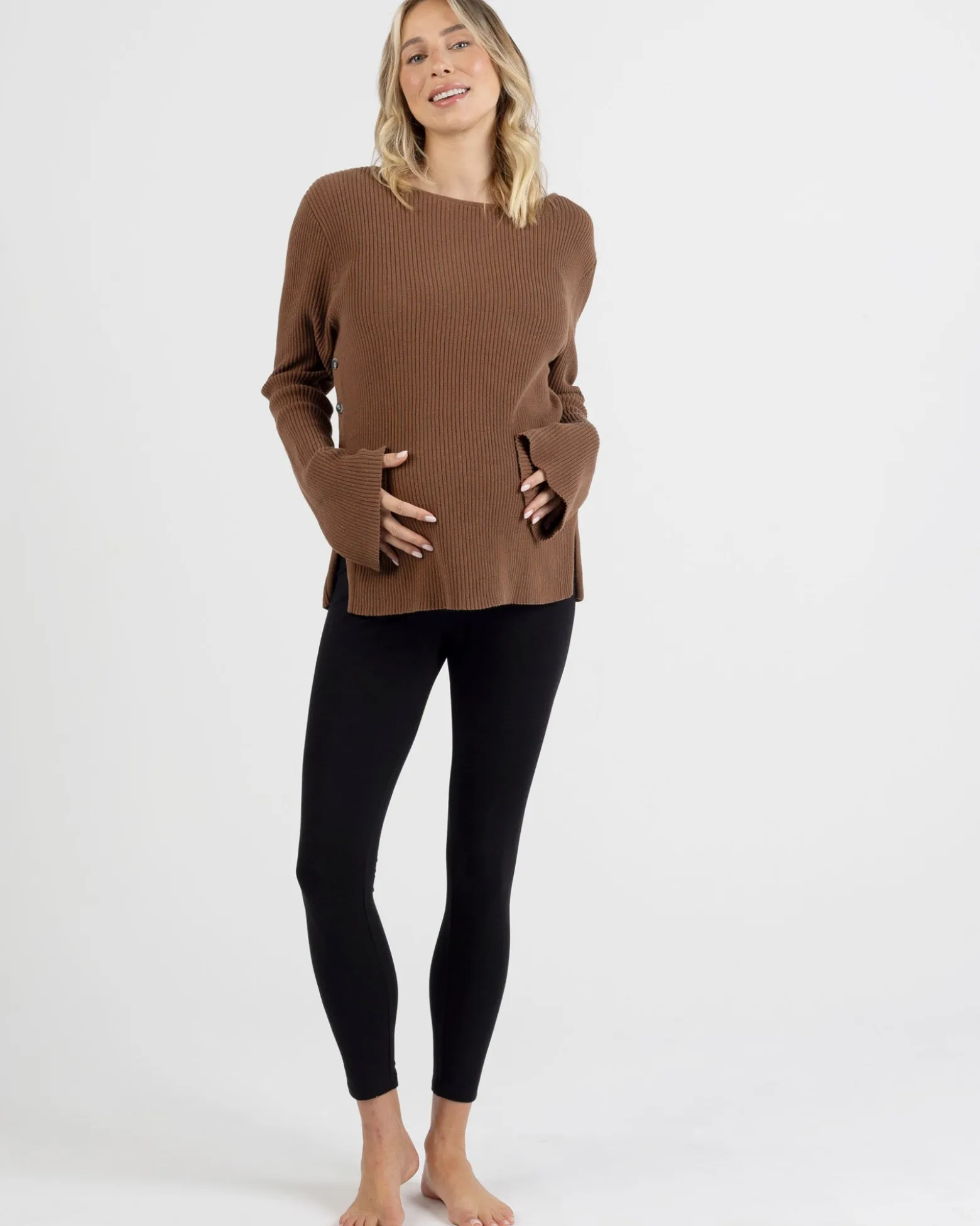 Deluxe Bamboo/Cotton Maternity Legging - Black