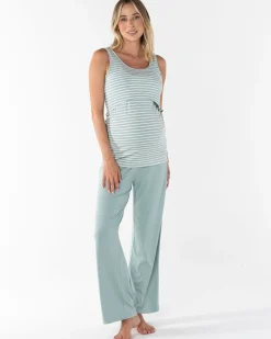 Elara Maternity & Nursing 2-Piece Set in Sage Green