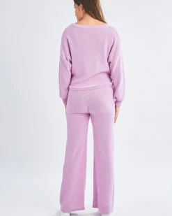 Ella 2 Piece Loungewear Cotton Set in Lilac