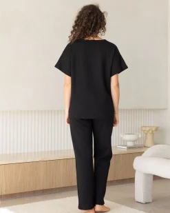 Ellen Maternity Cotton Blend Lounge Pants in Black