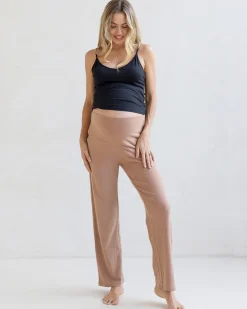 High Waist Maternity Lounge Pant in Brushed Rib