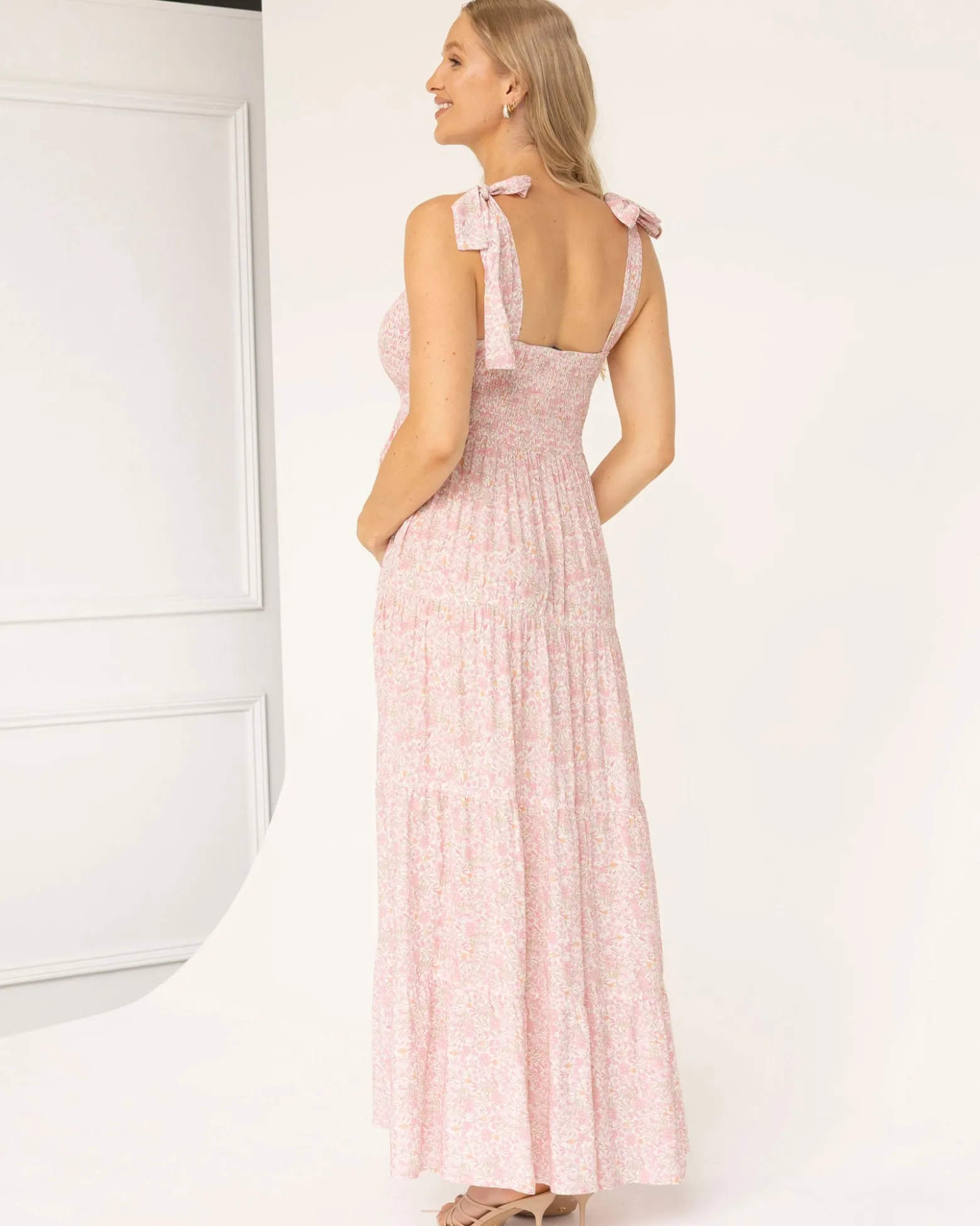 Lilliana Maternity Dress in Pink Floral