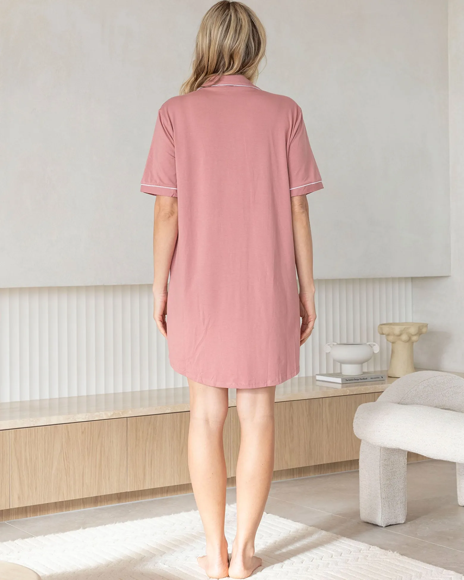 Mama Hospital Nightie Set with Baby Wrap in Rose Pink