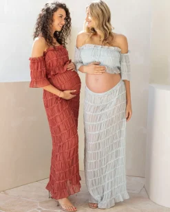 Marisol 2 piece Maternity Photoshoot Dress in Baby Blue