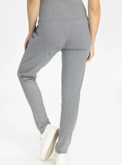 Maternity Comfy Lounge Pants in Thin Navy Stripes