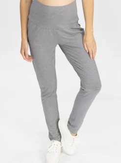 Maternity Comfy Lounge Pants in Thin Navy Stripes