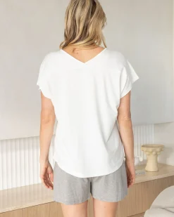 Maternity Loose Fit Swing Top in White