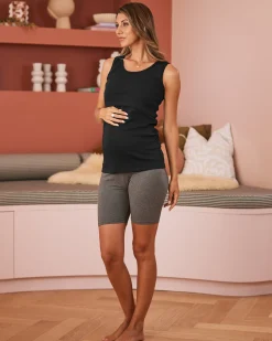 Maternity & Nursing Cotton Tank - Black