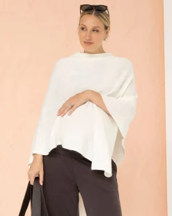Maternity Nursing Poncho In Winter White