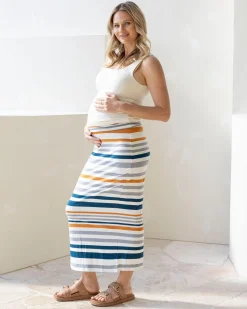 Maxi Maternity Maxi Skirt in Stripe