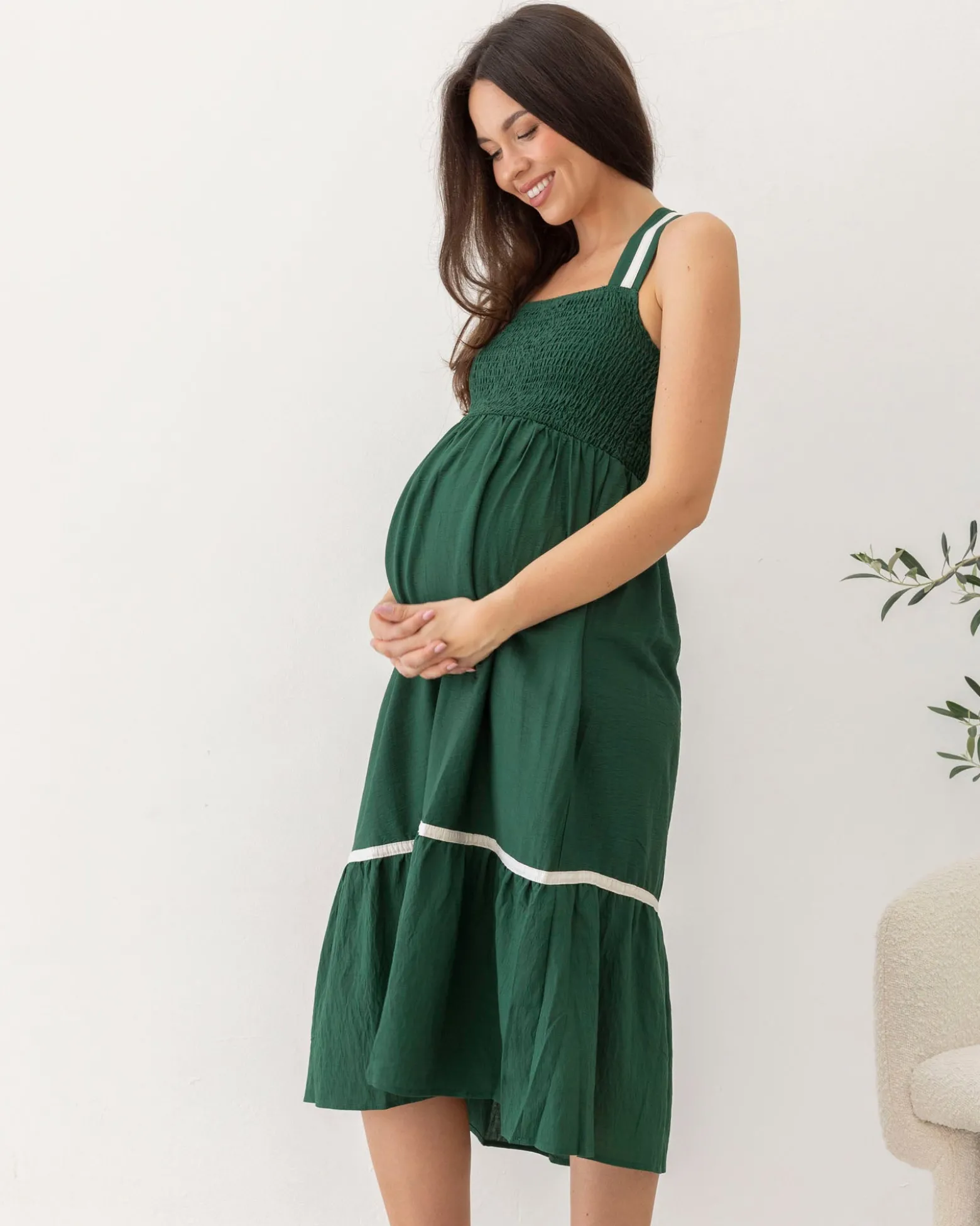 Meliza Maternity Party Dress in Green