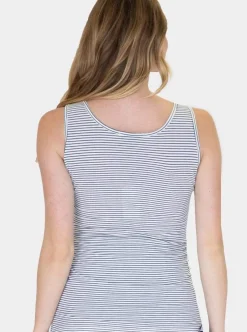 Nursing Pull Up Tank Top in Stripes