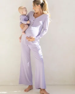 3-Piece Isabelle Maternity Loungewear/ Sleepwear PJ set - Lavender