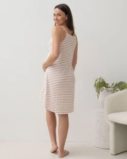 3-Piece Maternity Hospital Pack Set: Nursing nightie + Robe + Baby wrap In Pink
