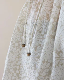 Romantic Daisy Sheer Cotton Dress-Olive