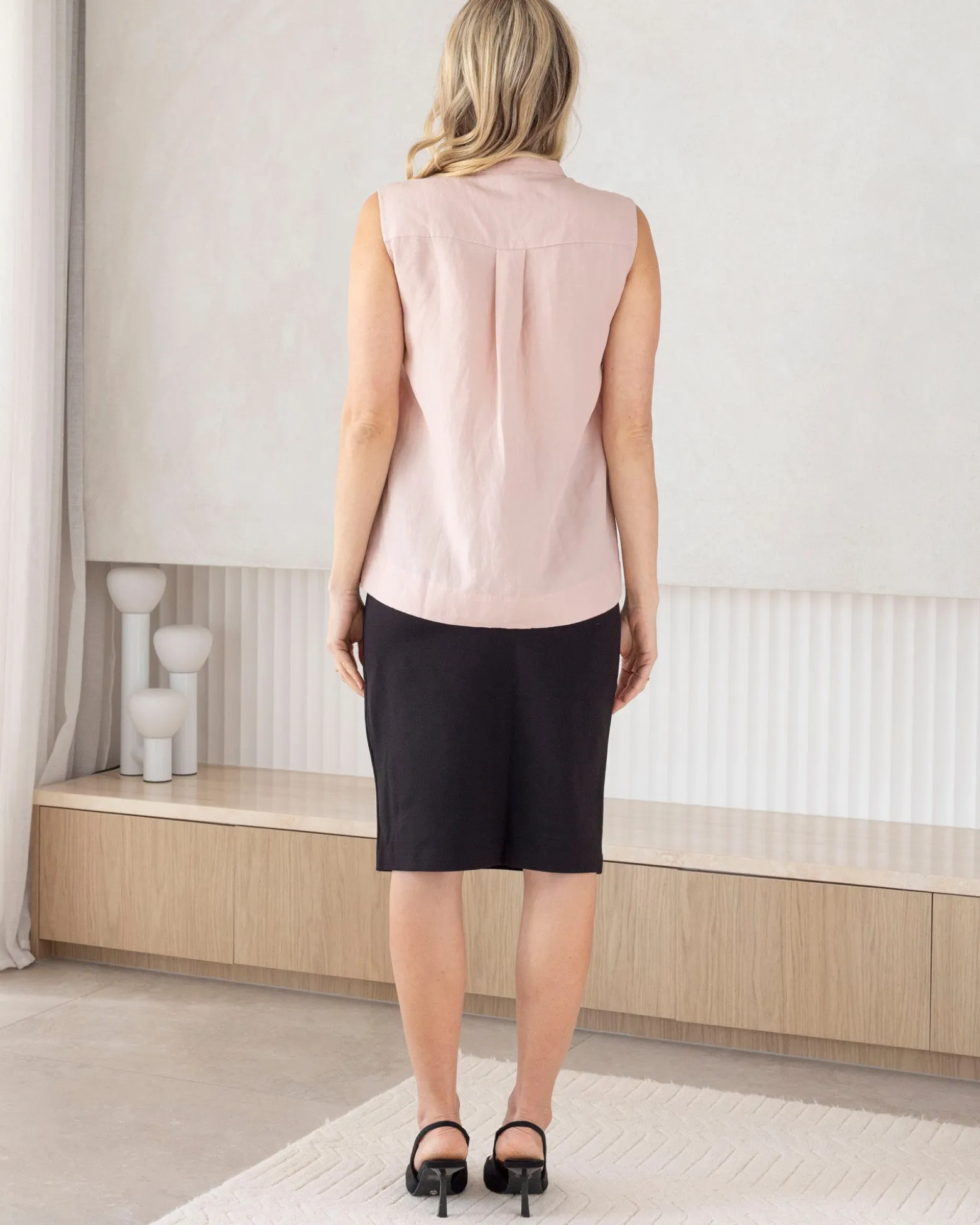 Straight Cut Ponte Black Maternity Skirt
