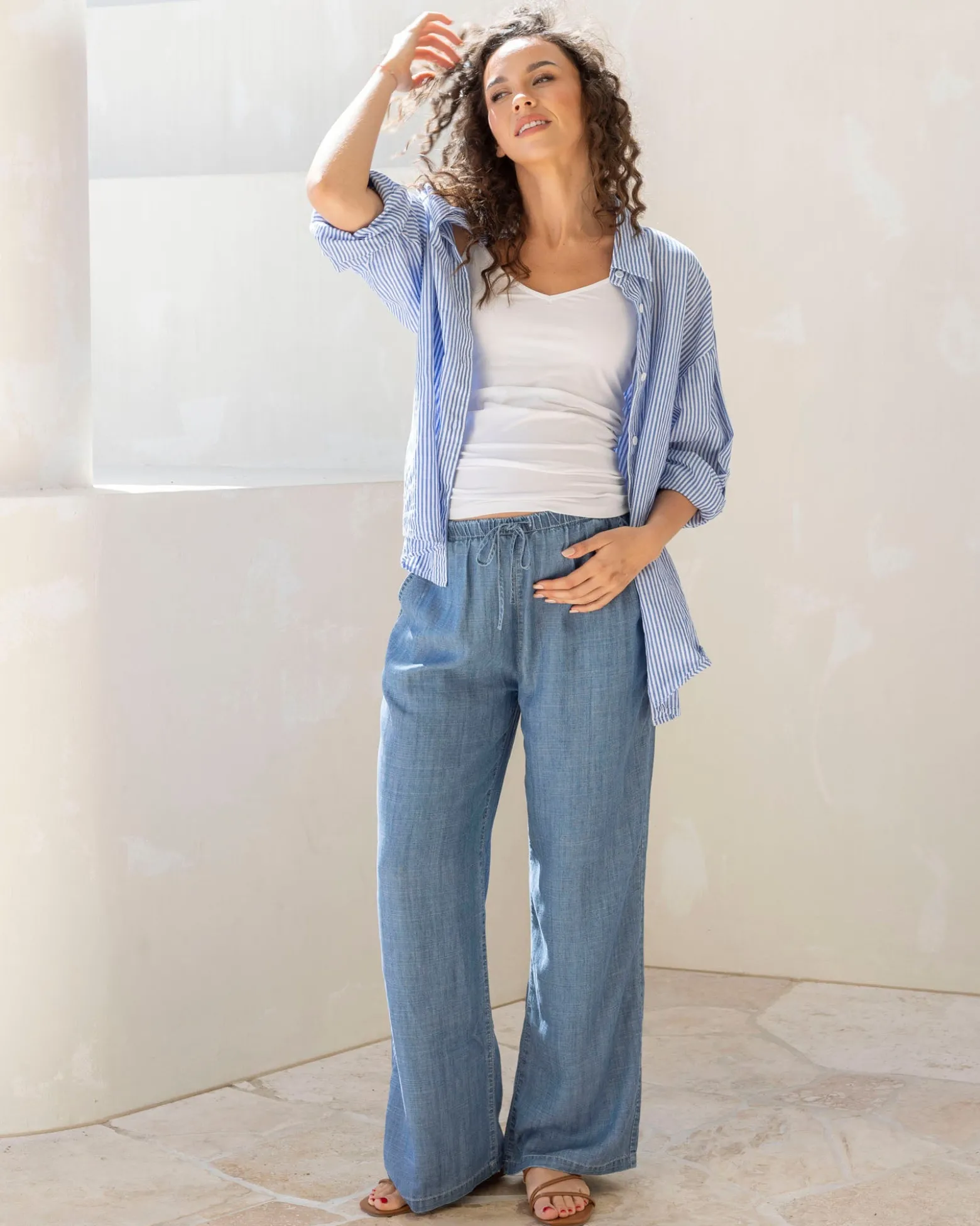 Wide Leg Maternity Soft Tencel Jean